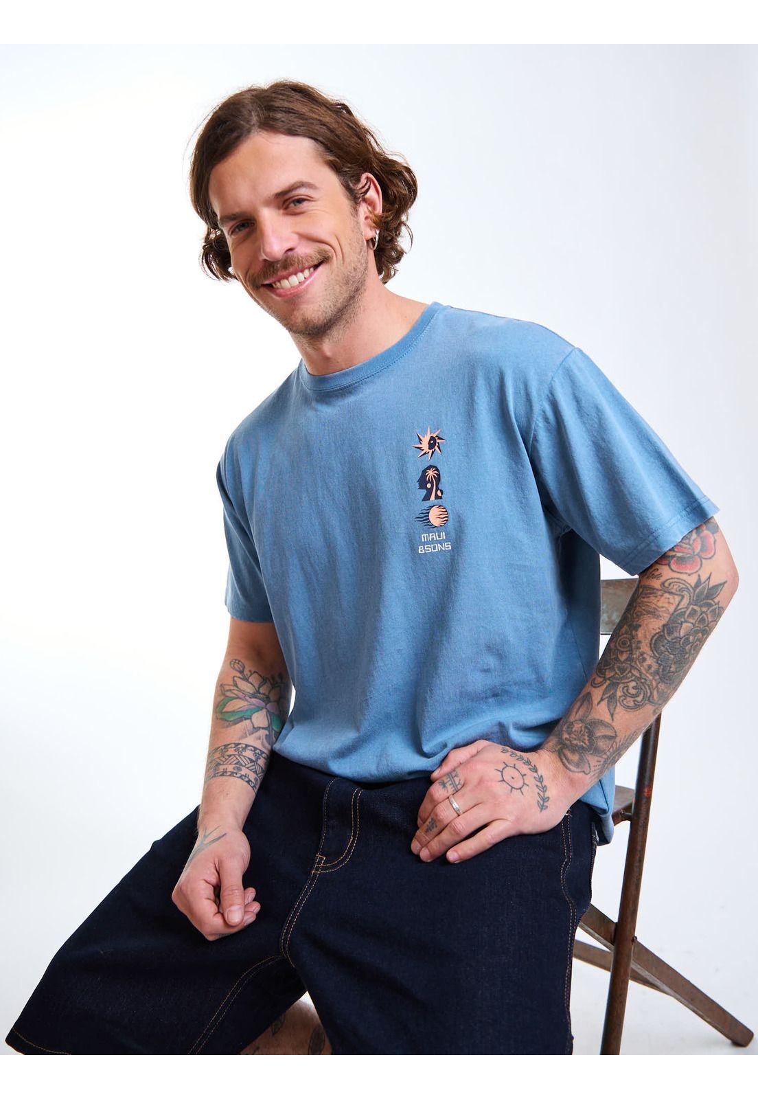 Polera MC Sun Celeste Hombre Maui and Sons-7