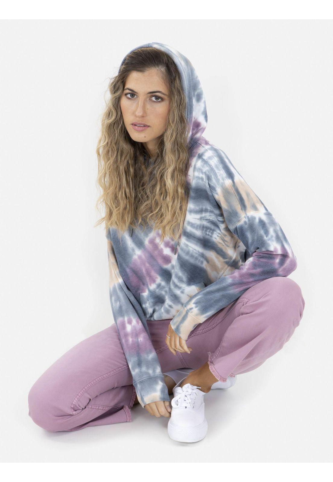 Poleron PURPLE RAINBOW HOODIE Mujer Multicolor Maui and Sons-3