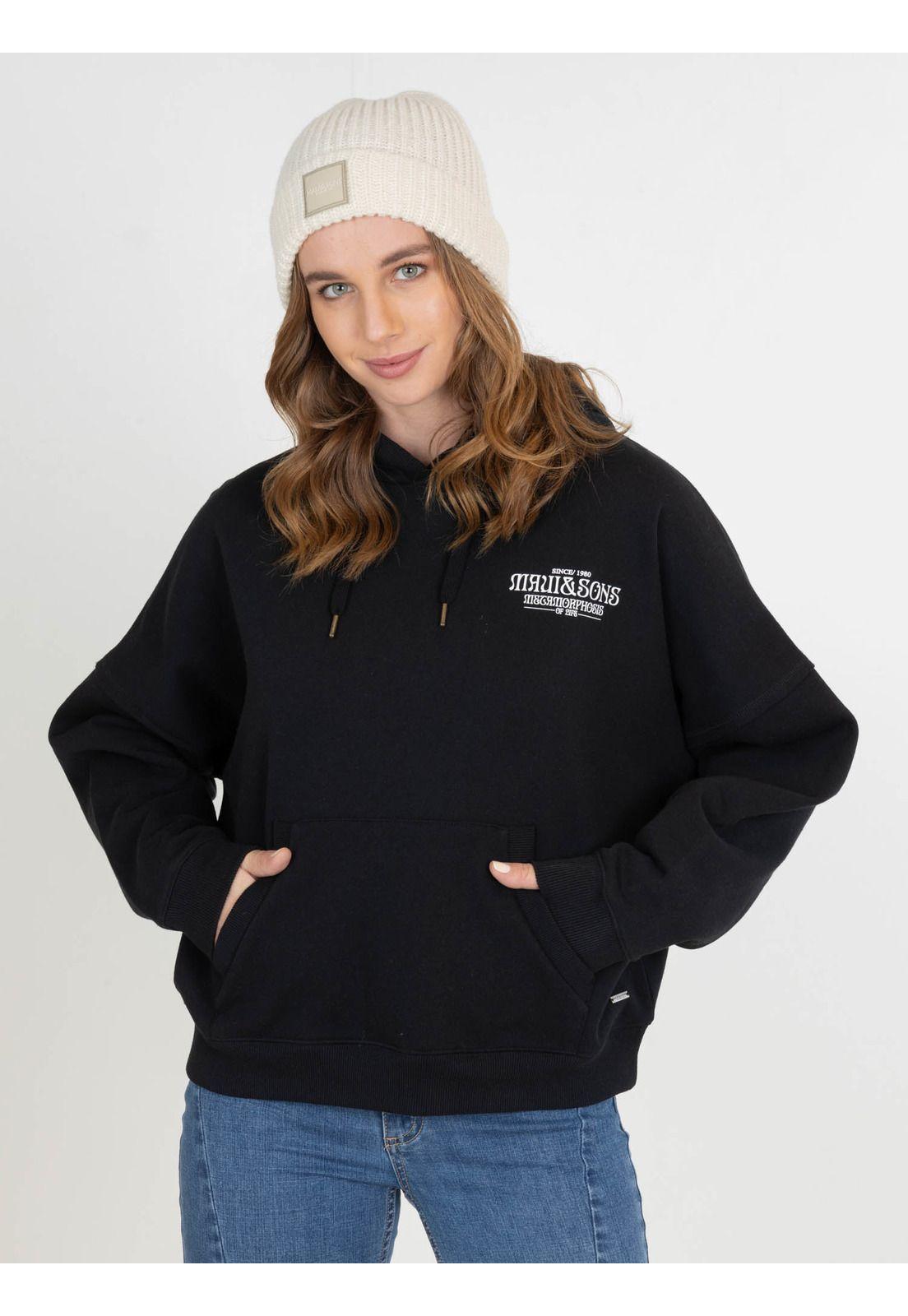 Poleron Metamorphosis Negro Mujer Maui And Sons-0