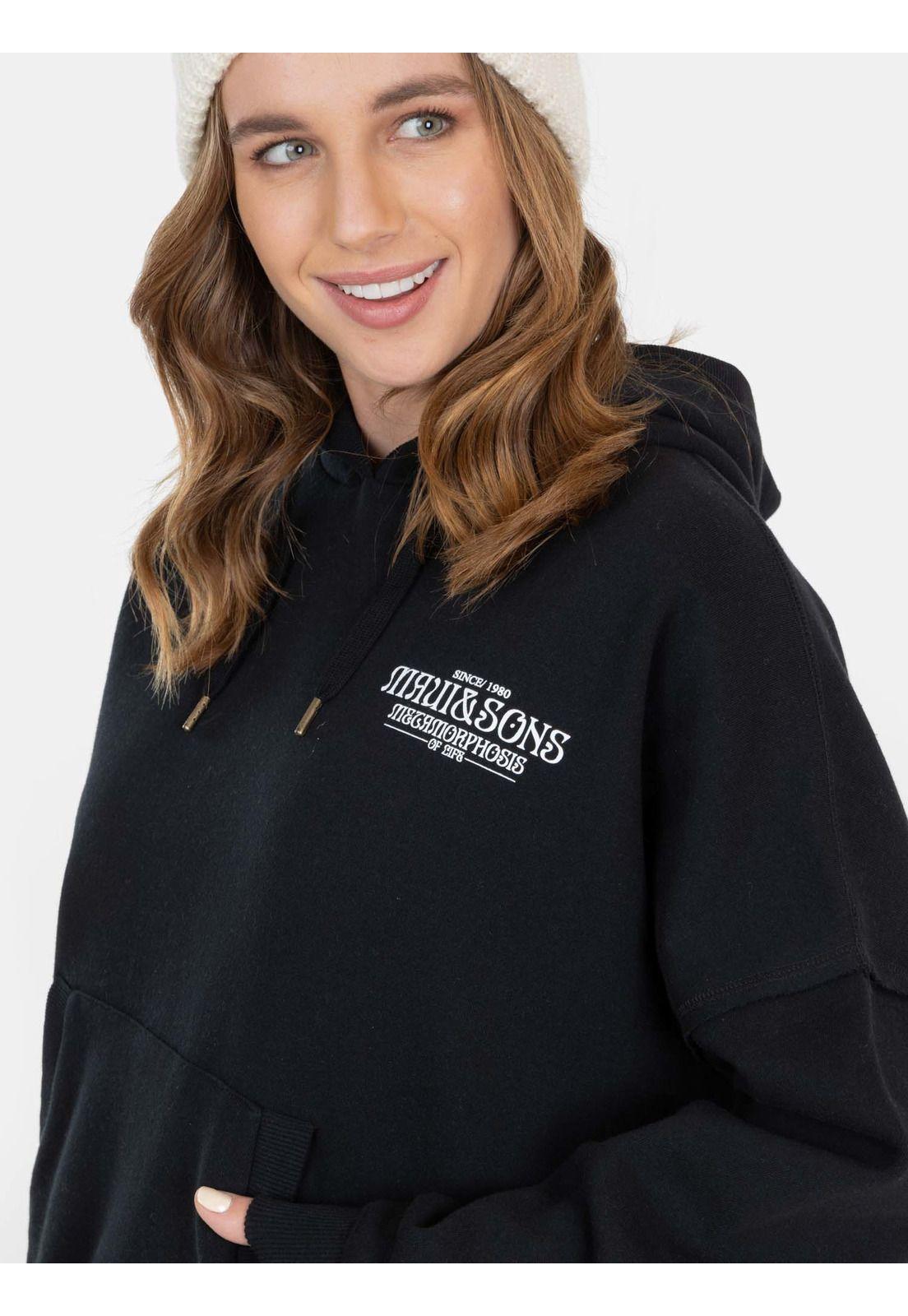 Poleron Metamorphosis Negro Mujer Maui And Sons-2