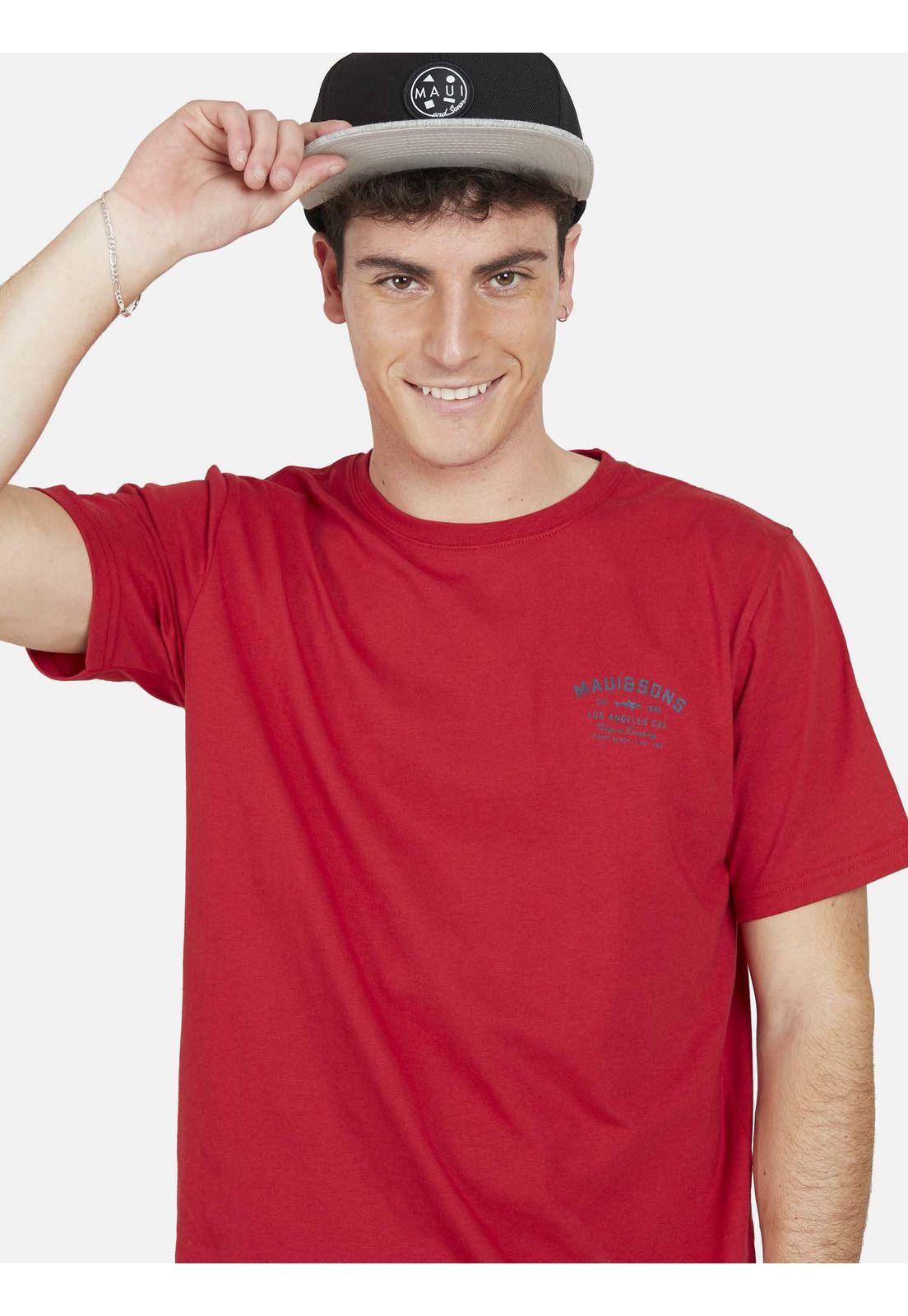 Polera VENICE LAX Hombre Rojo Maui and Sons-2