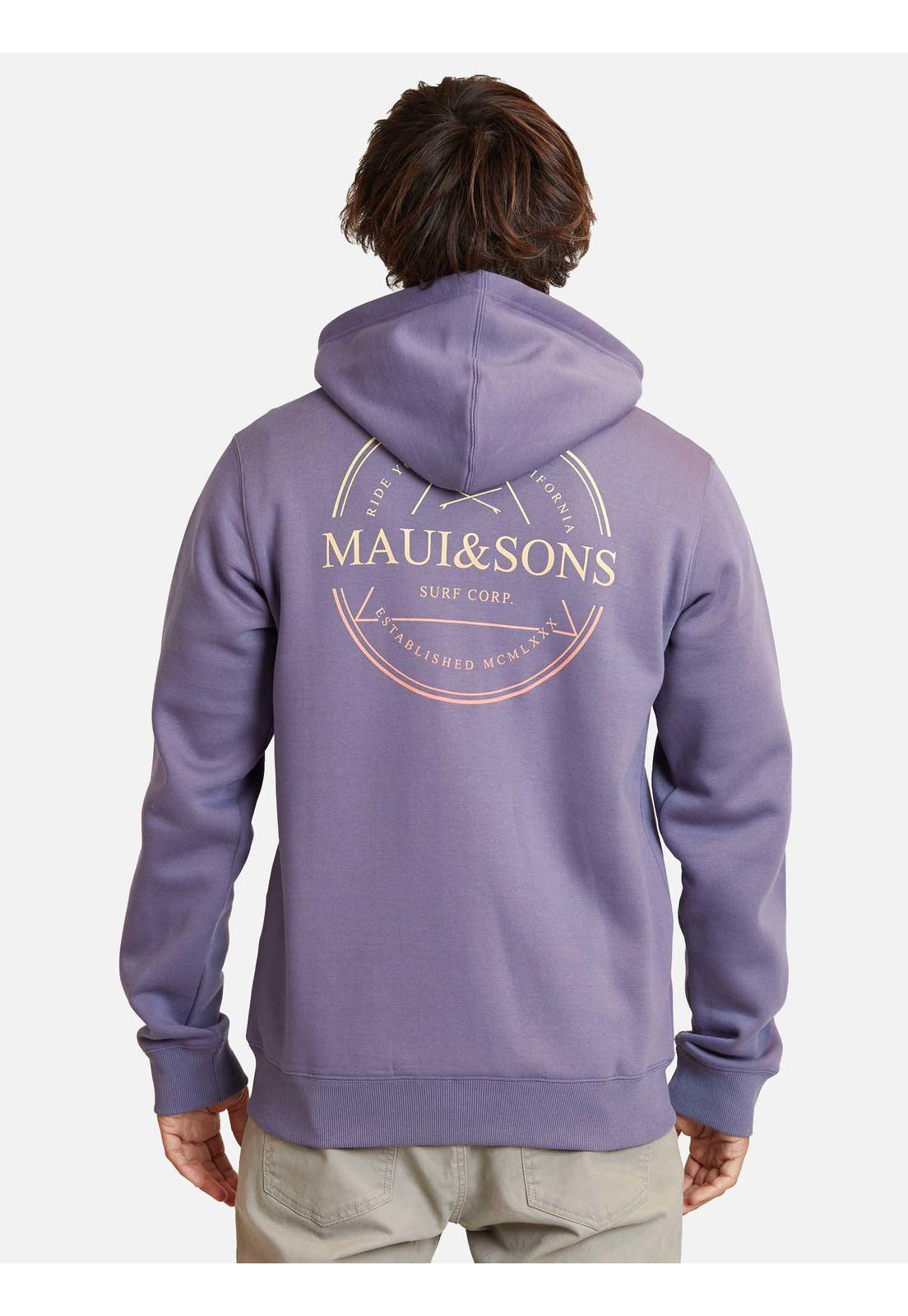 Poleron Fullzipper Established Mcmlx Hombre Morado Maui And Sons-1