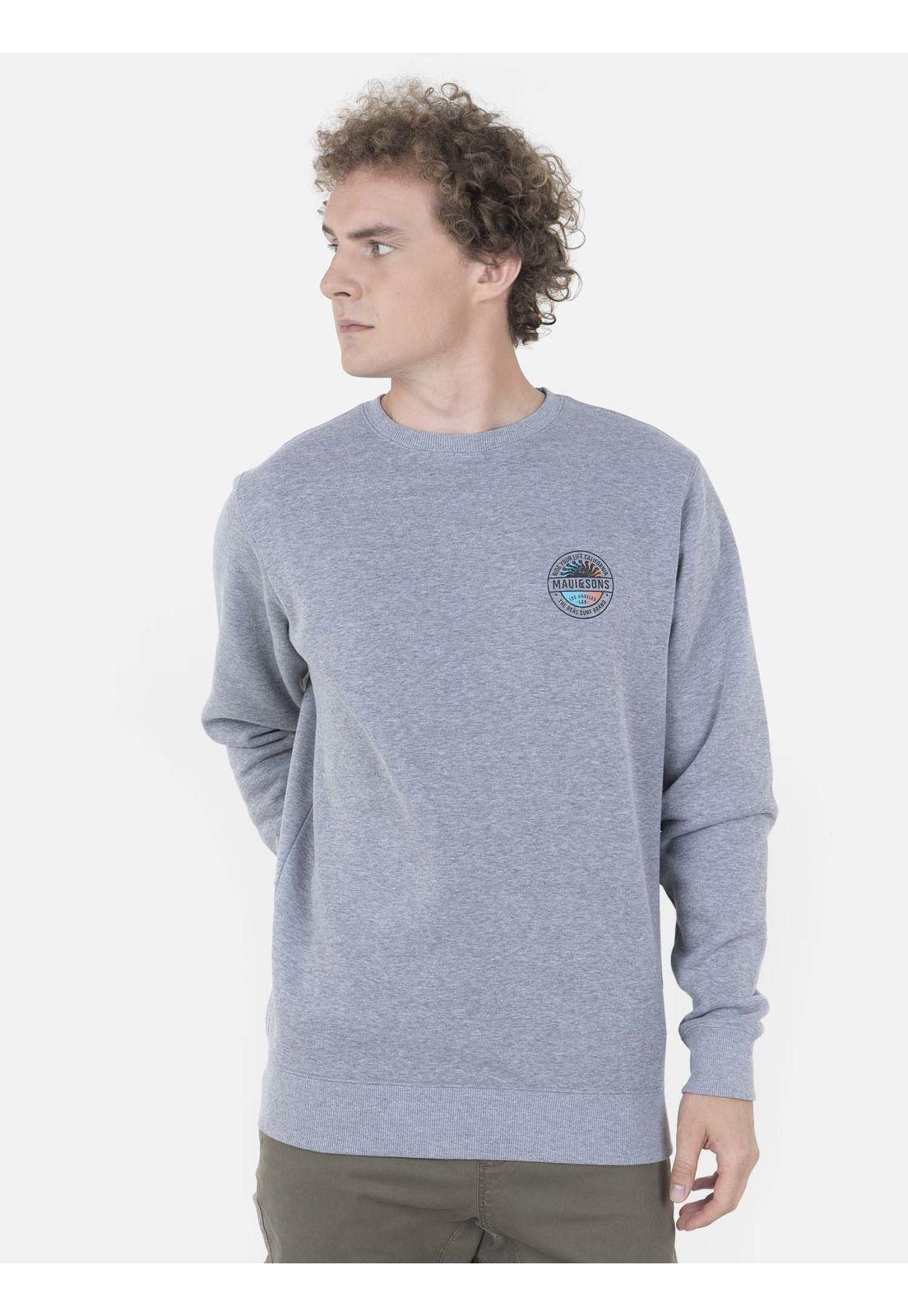 Poleron Hombre MID SUN CREW Gris Maui and Sons-0