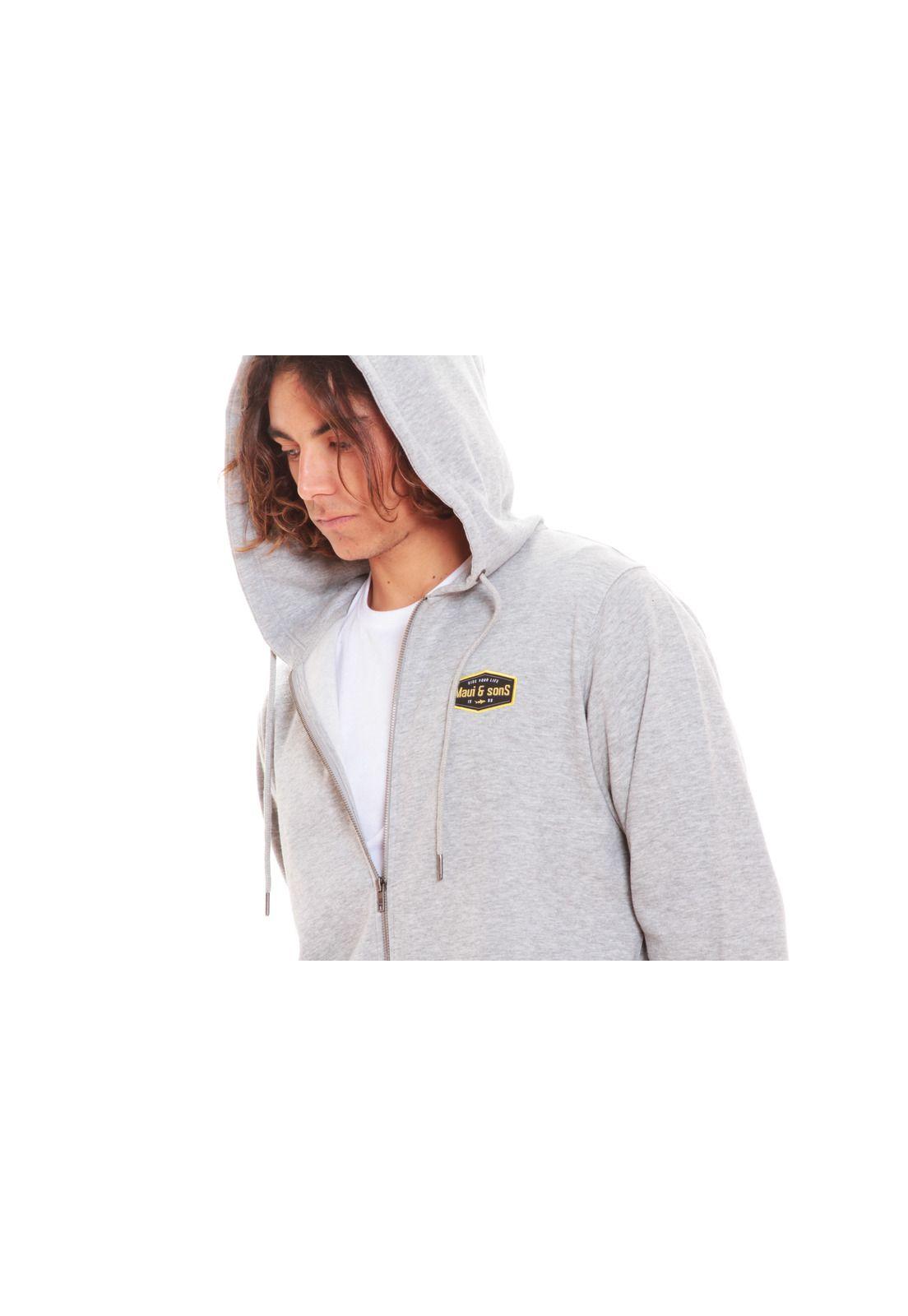 Poleron Fullzipper Hombre 5O152-MV20 Gris Maui and Sons-2