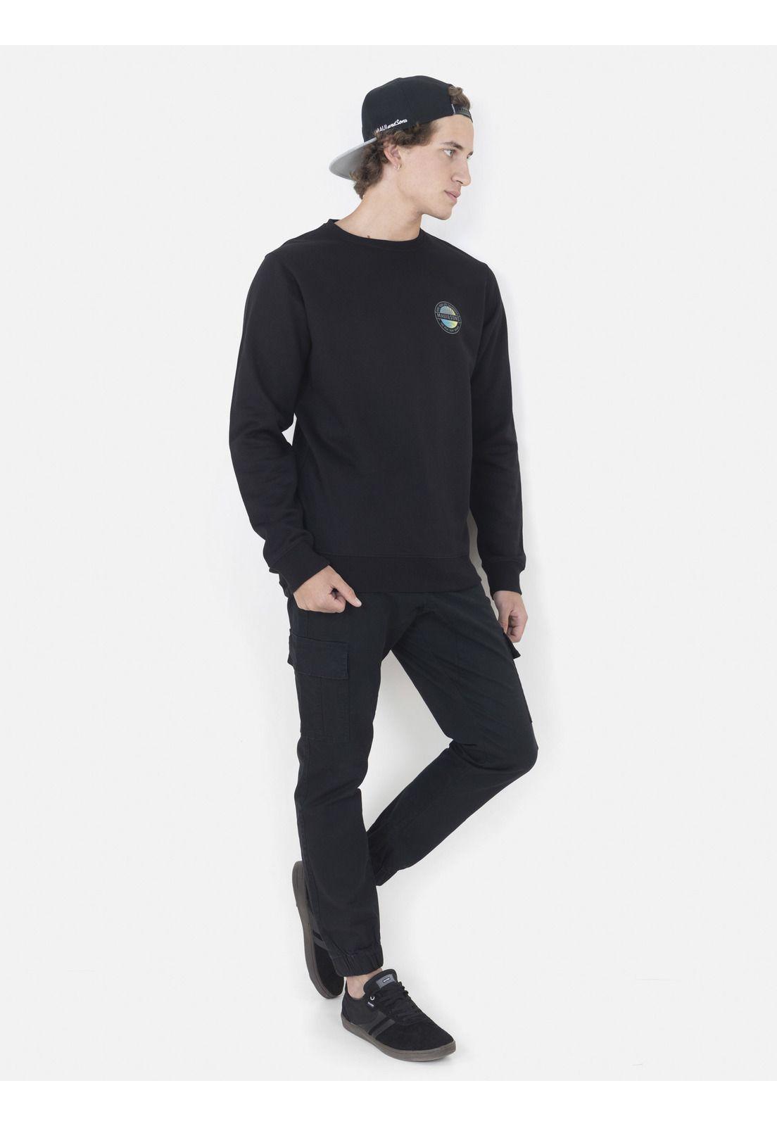 Poleron Hombre MID SUN CREW Negro Maui and Sons-3