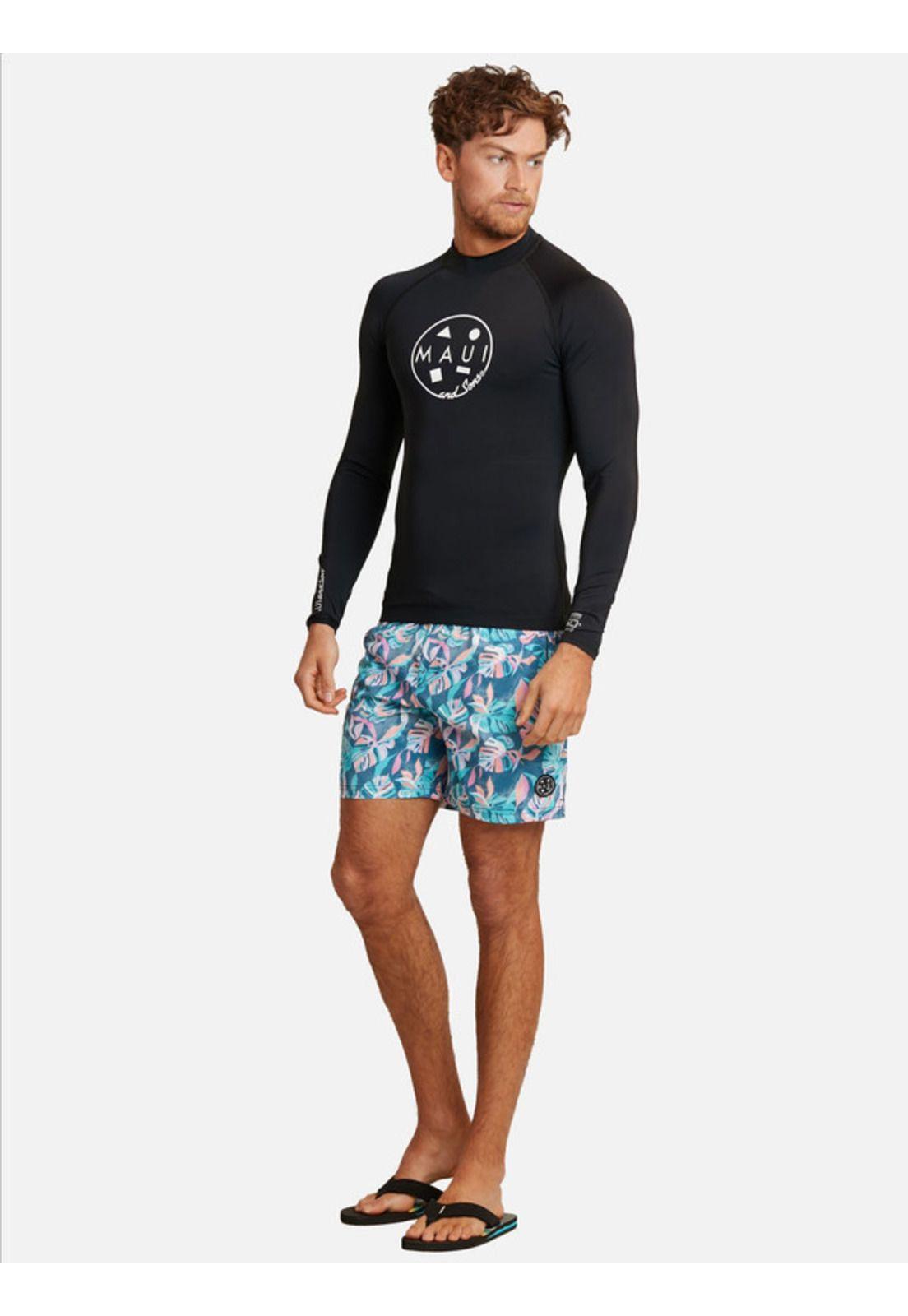 Polera UVP LuminaShade Garb Negro Hombre Maui and sons-3