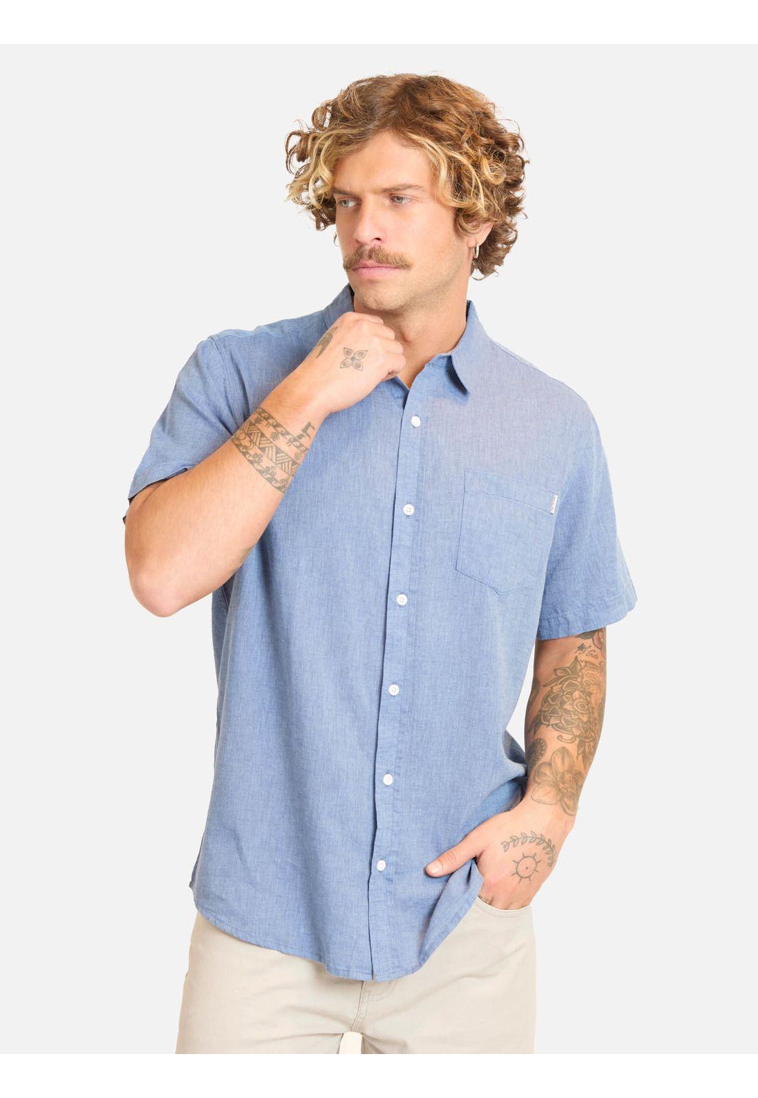 Camisa MC Kairu Celeste Hombre Maui And Sons-0