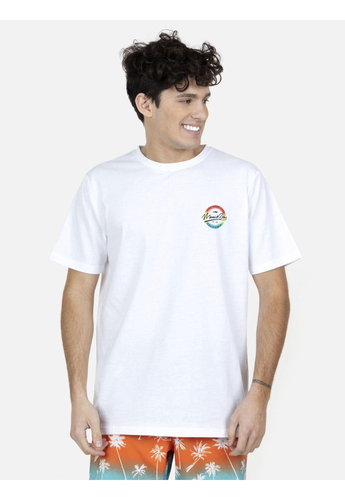 Polera Manga Corta  Hombre 5P366-MV22 Blanco Maui and Sons-0
