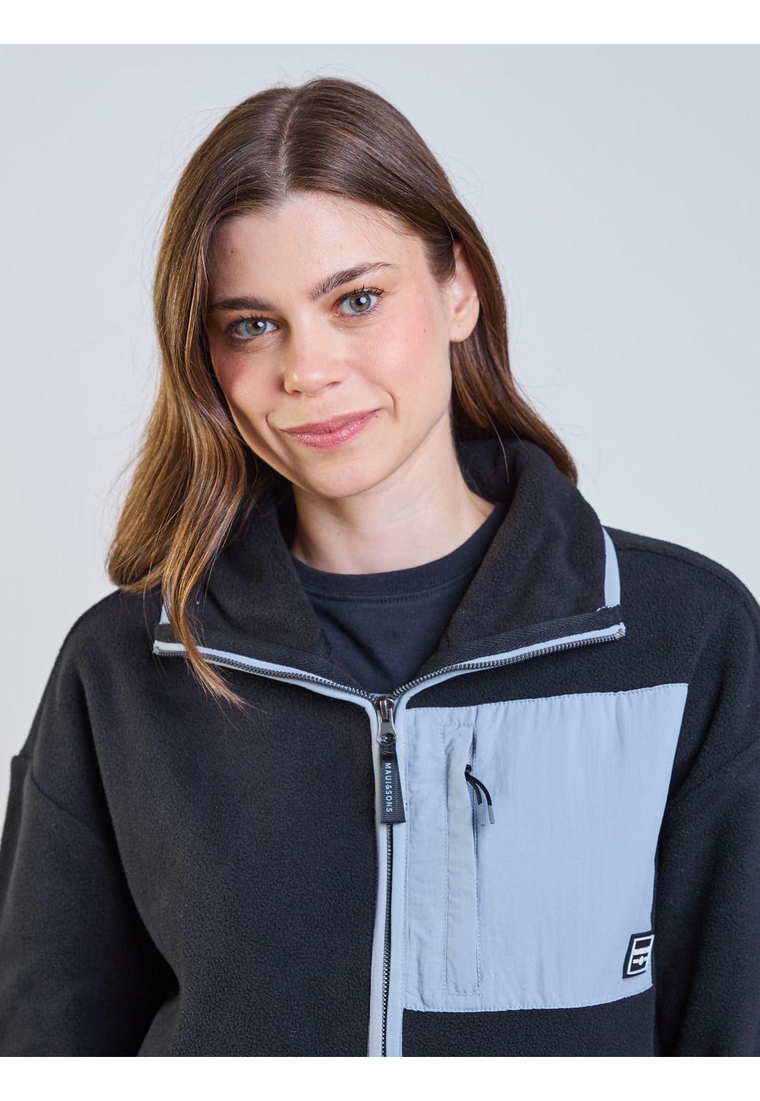 Poleron Polar Simply Taupe Negro Mujer Maui And Sons-5