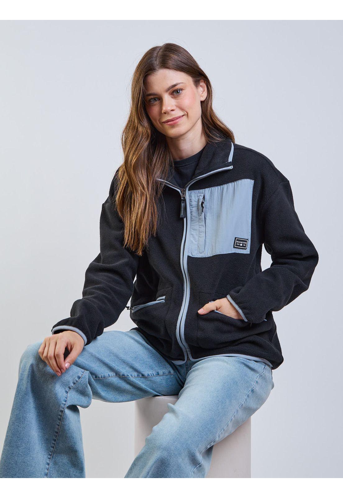 Poleron Polar Simply Taupe Negro Mujer Maui And Sons-8