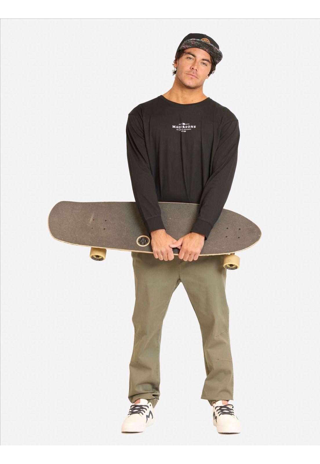 Polera ML Nisin Negro Hombre Maui And Sons-3