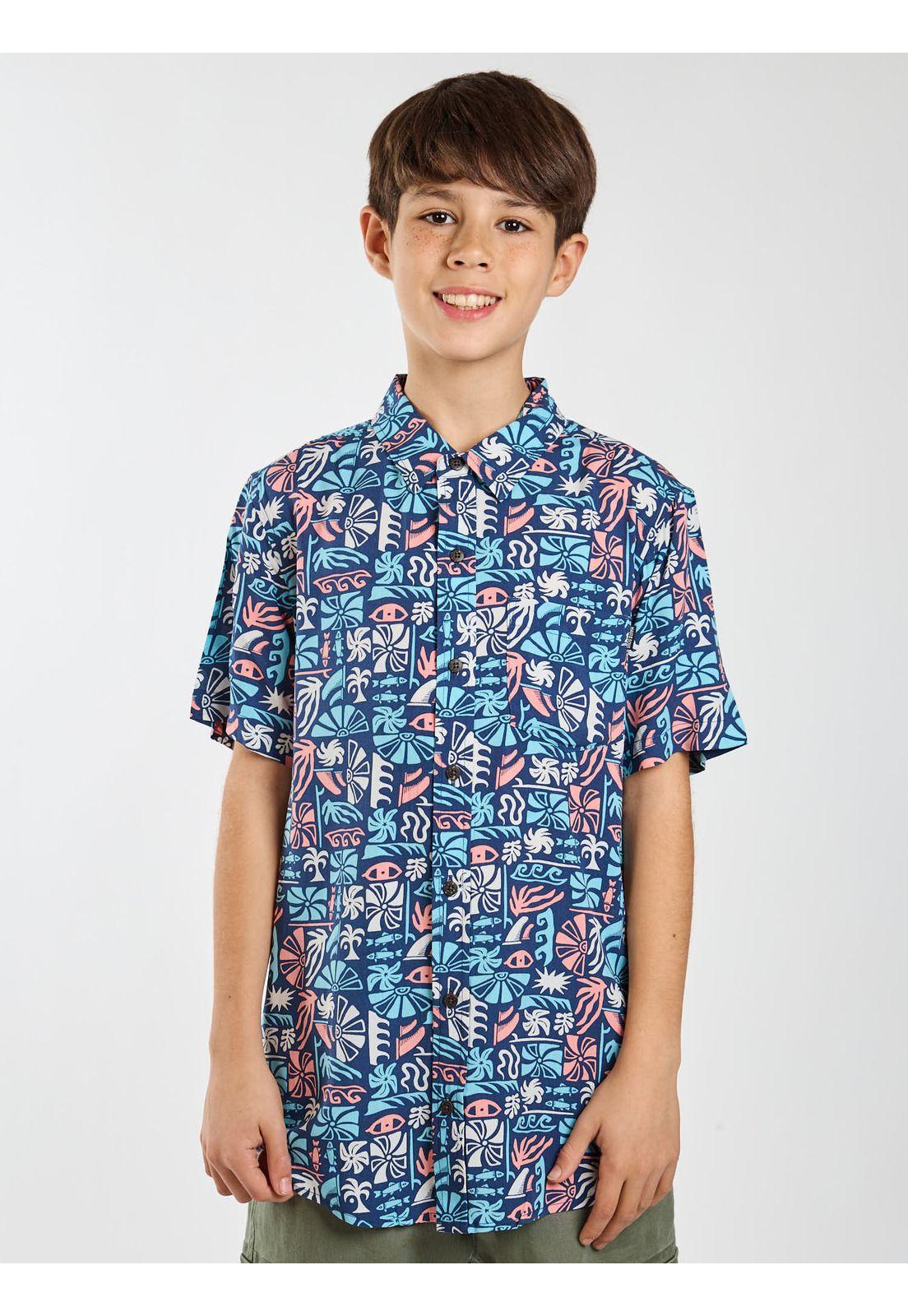 Camisa MC Solaro Multicolor Infantil Maui and Sons-0