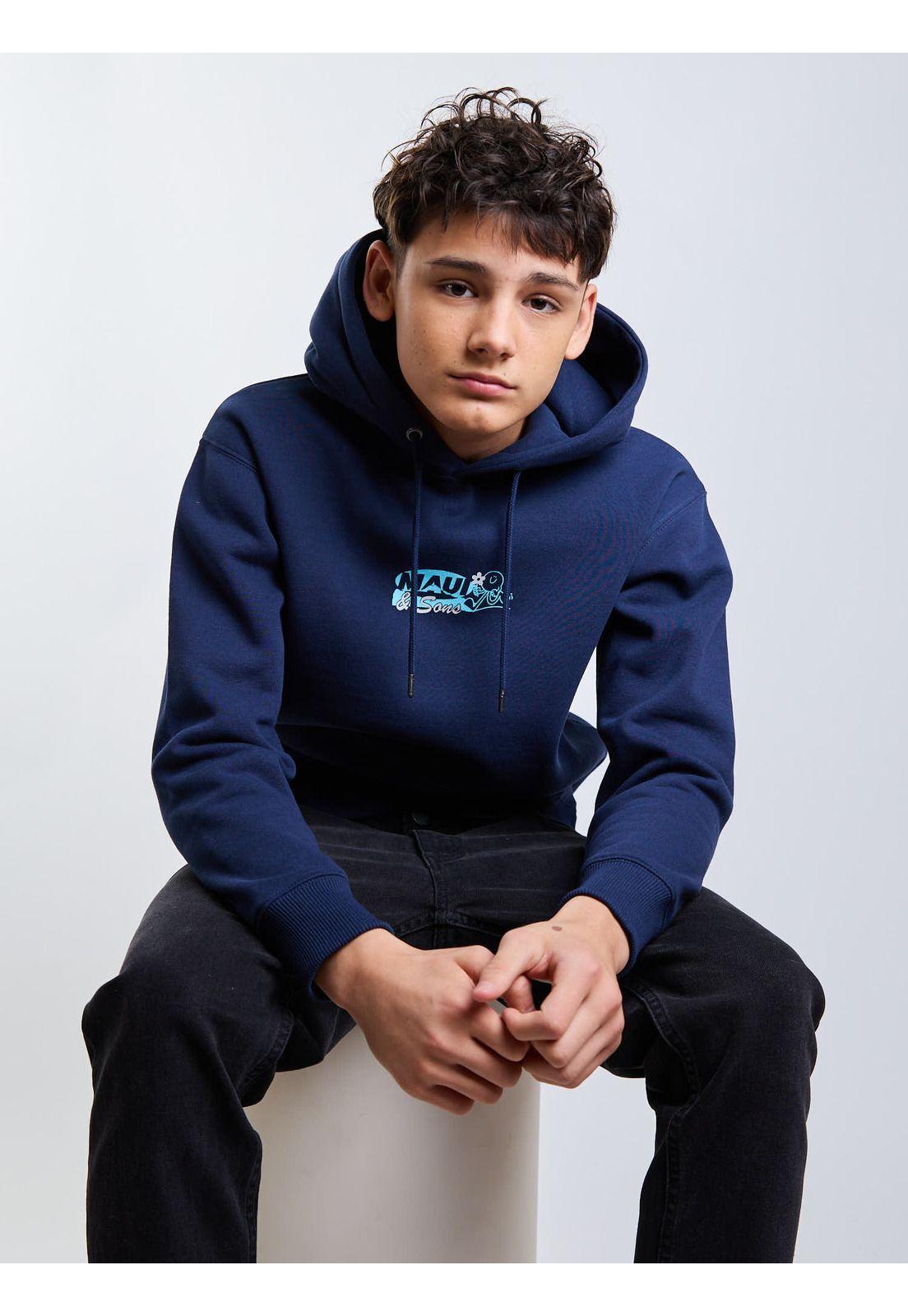 Poleron Canguro Saudade Azul Infantil Maui And Sons-6