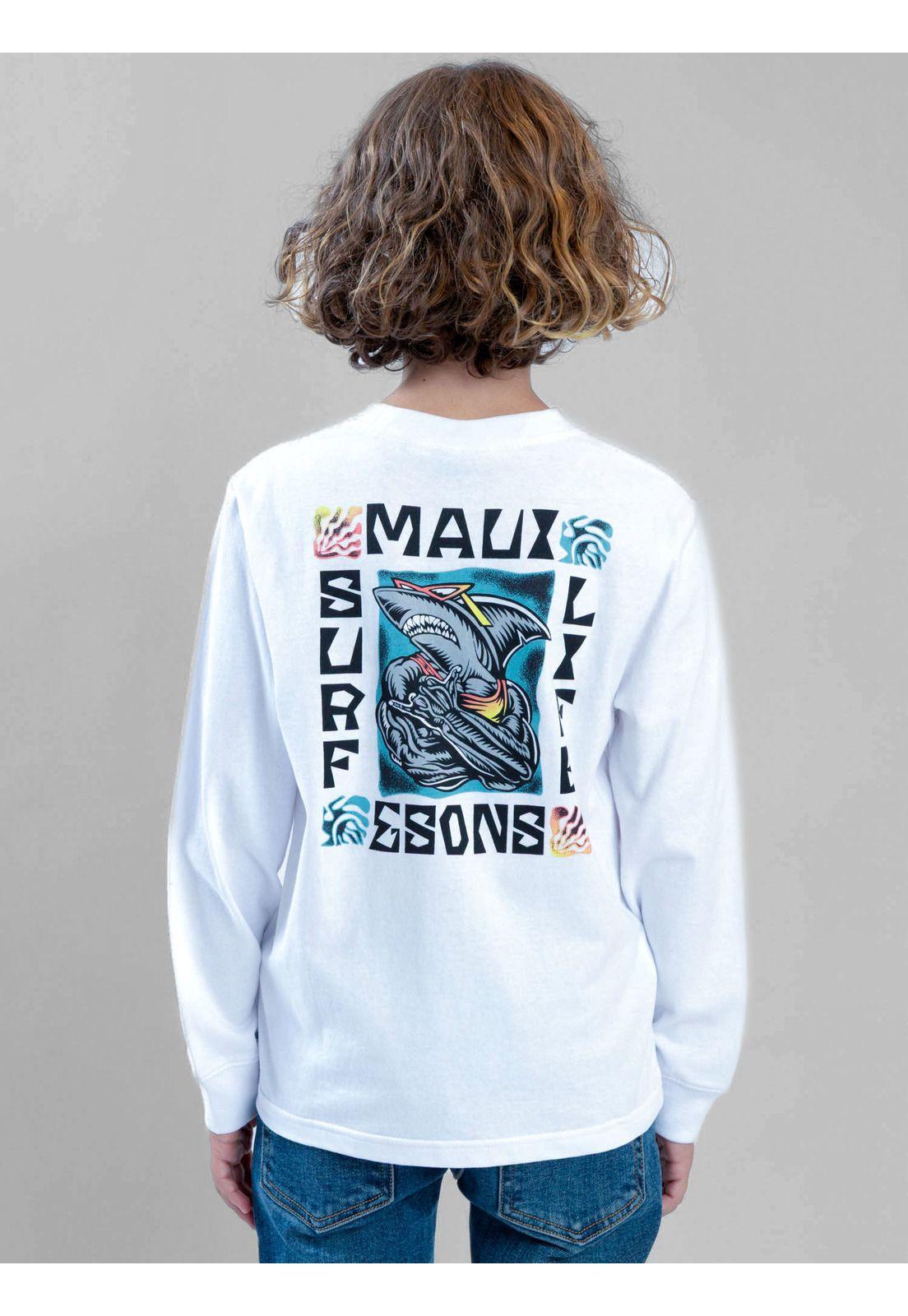 Polera ML Shark Blanco Infantil Maui And Sons-2