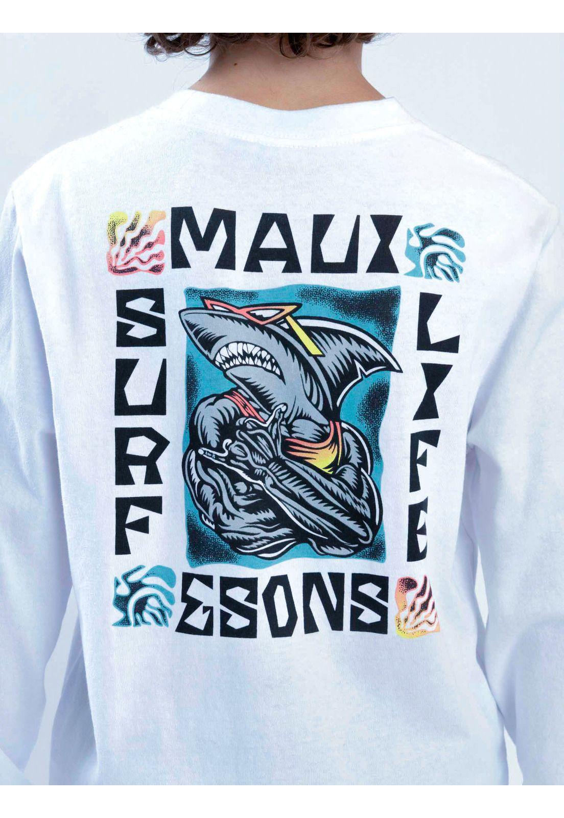 Polera ML Shark Blanco Infantil Maui And Sons-3