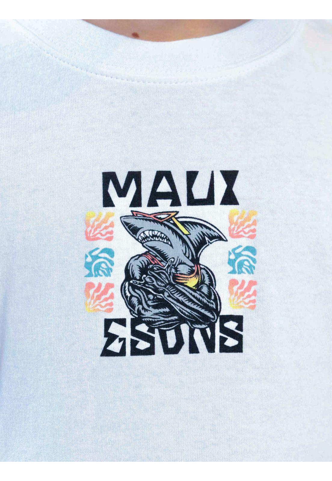 Polera ML Shark Blanco Infantil Maui And Sons-4