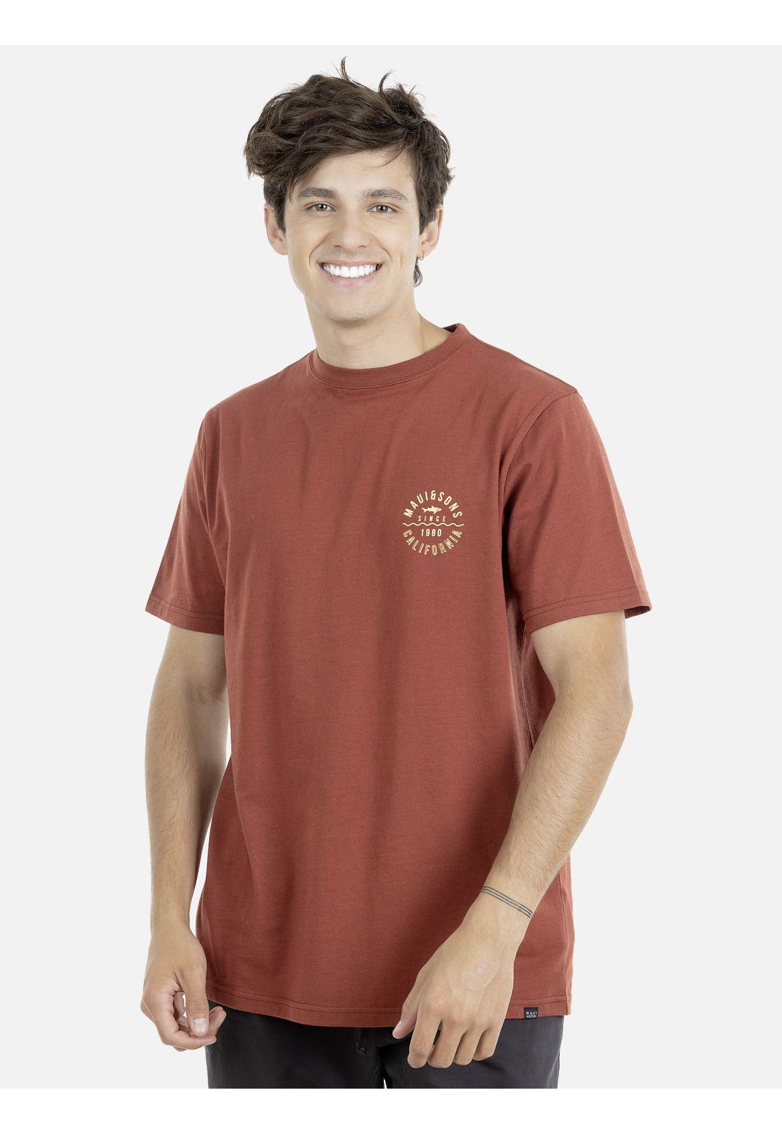 Polera M/C Hombre 5P394-MI21 Rojo Maui and Sons-0