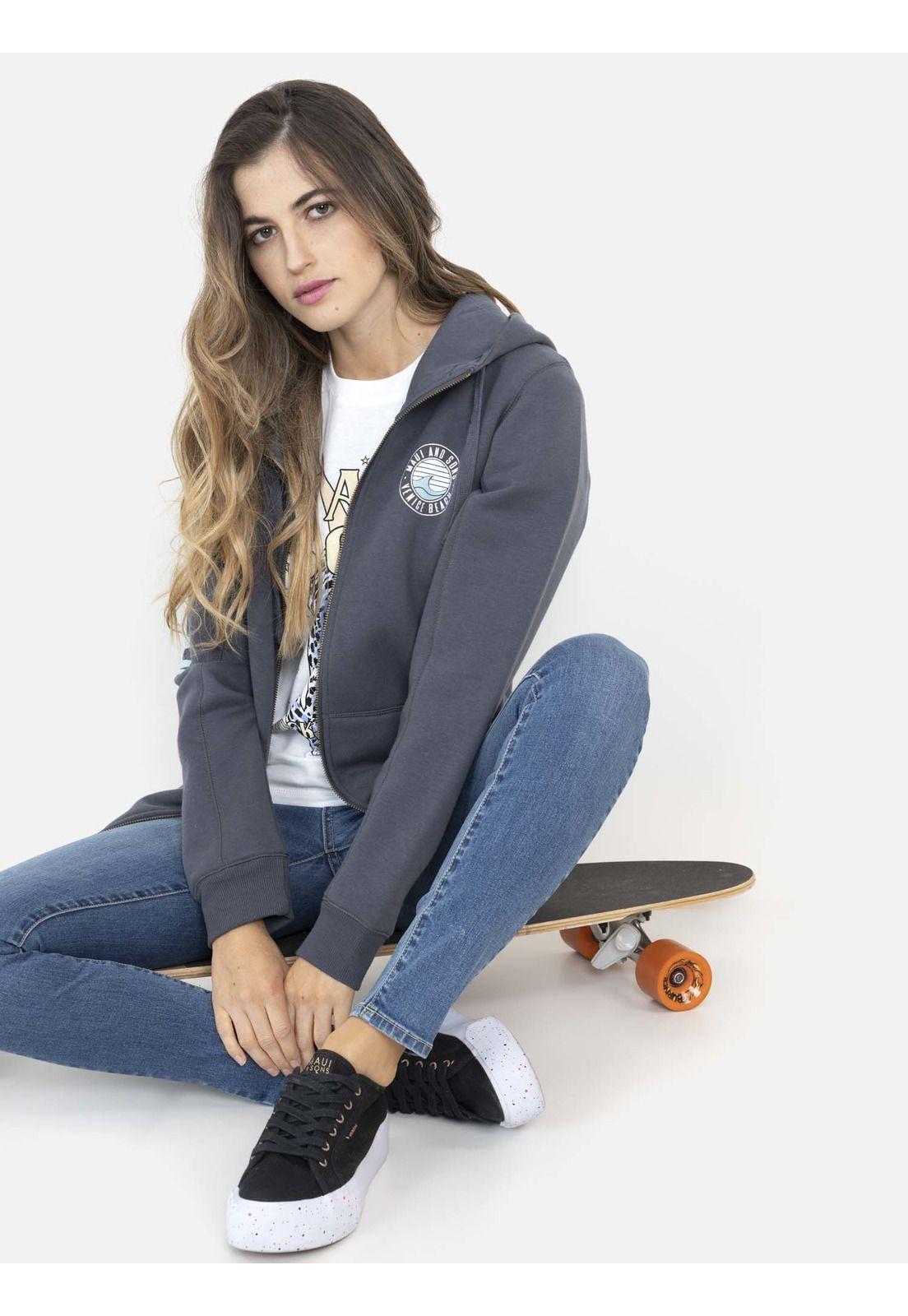 Poleron Mujer LIFE Gris Maui and Sons-3