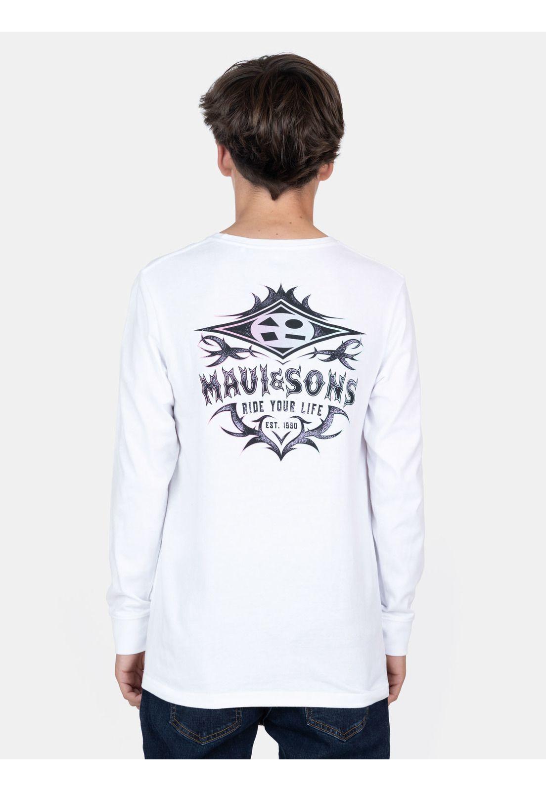 Polera ML Zkin Blanco Infantil Maui And Sons-1