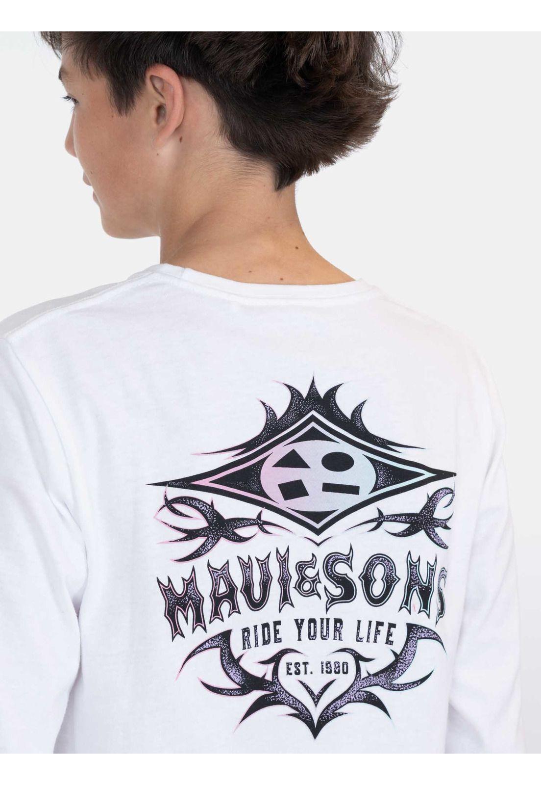 Polera ML Zkin Blanco Infantil Maui And Sons-2