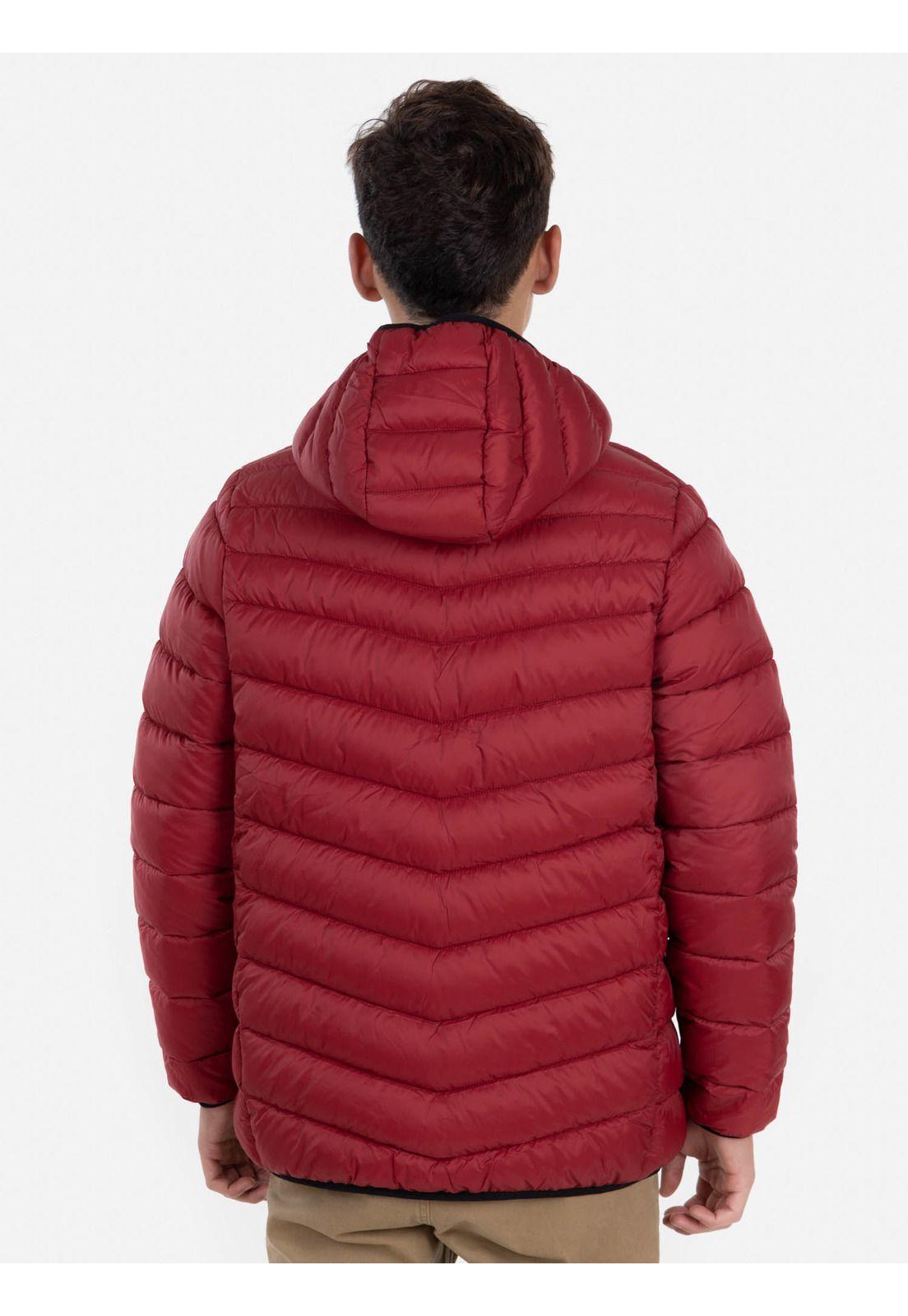 Parka Diagonal Hood Quilted Juvenil Rojo Maui and Sons-2