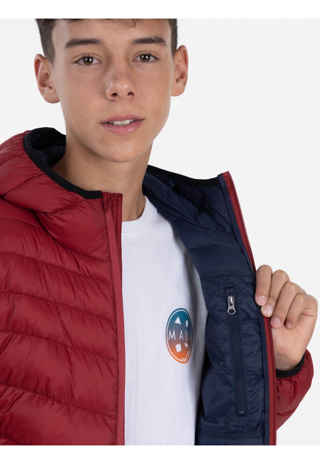 Parka Diagonal Hood Quilted Juvenil Rojo Maui and Sons-3