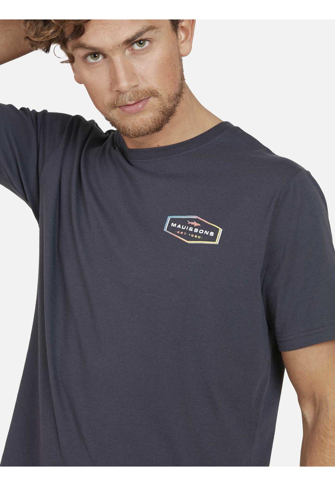 Polera RETRO BADGE Hombre Gris Oscuro Maui and Sons-2