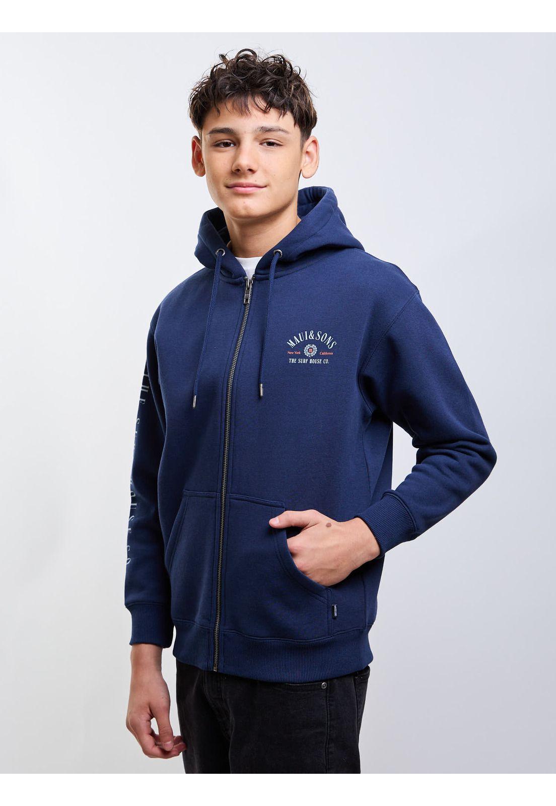 Poleron FZ Wildshore Azul Infantil Maui And Sons-5