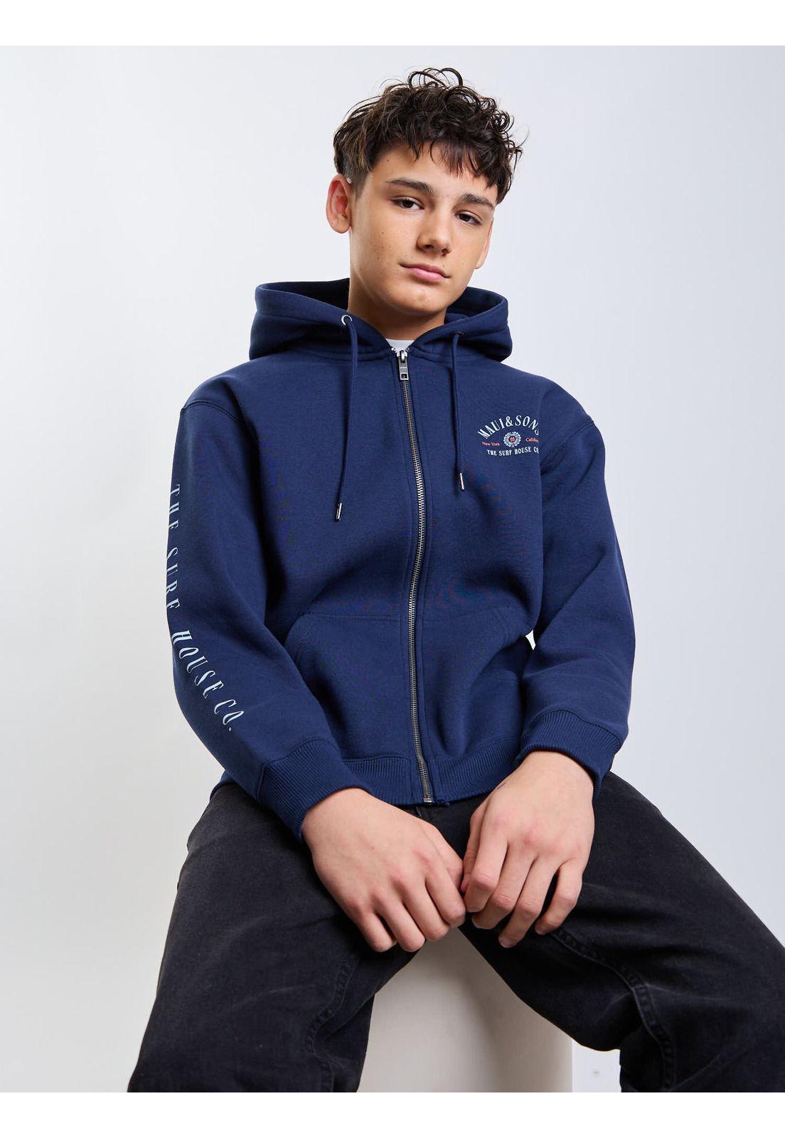 Poleron FZ Wildshore Azul Infantil Maui And Sons-6