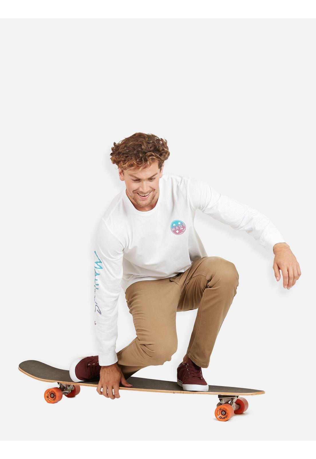 Polera COOKIE SURFER Hombre Blanco Maui & Sons-3