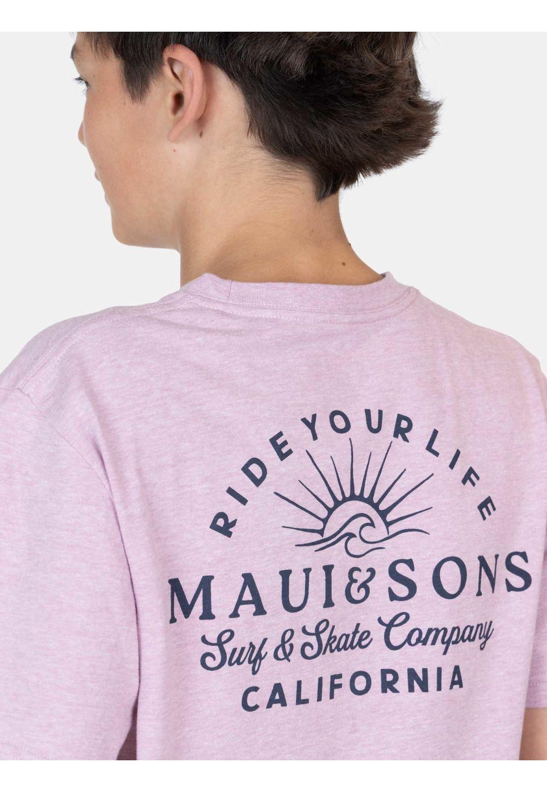 Polera MC Cielo Playero Burdeo Infantil Maui And Sons-2