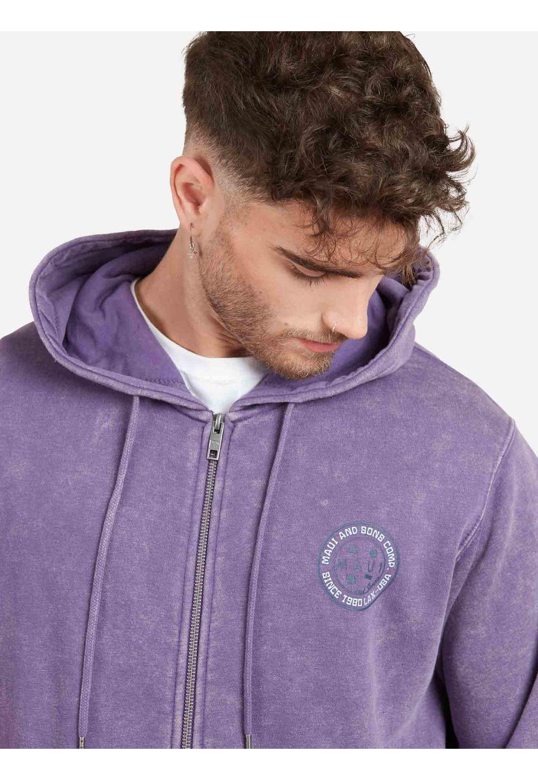 Poleron LOGO SINCE 198 LAX Hombre Morado Maui and Sons-2