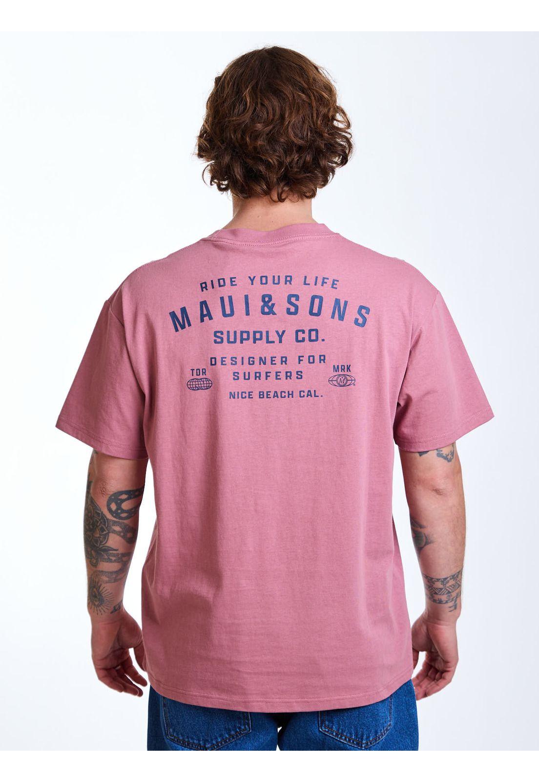 Polera MC Oversize Sunset Rosado Hombre Maui and Sons-1