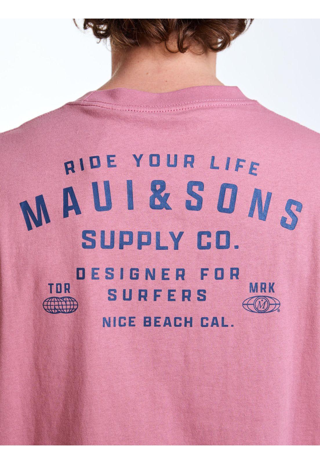 Polera MC Oversize Sunset Rosado Hombre Maui and Sons-3