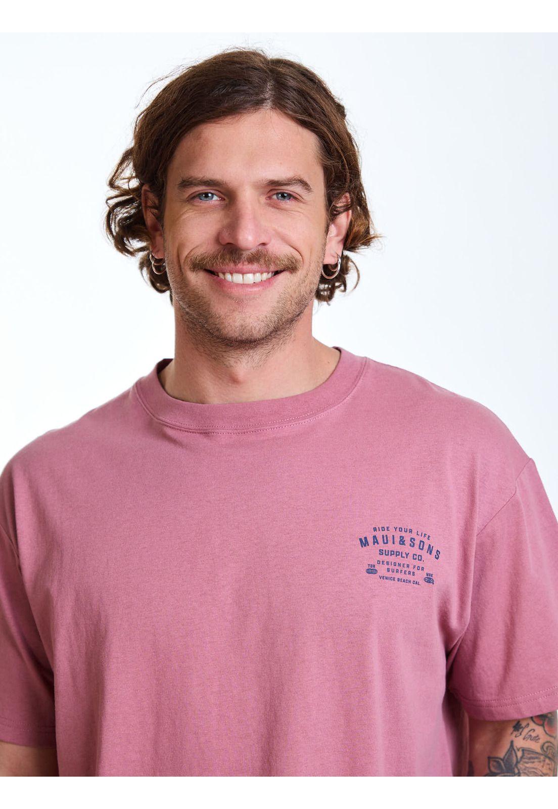 Polera MC Oversize Sunset Rosado Hombre Maui and Sons-4