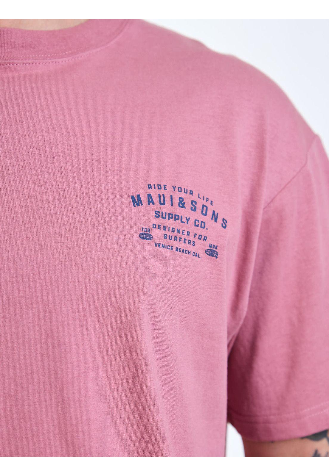 Polera MC Oversize Sunset Rosado Hombre Maui and Sons-5