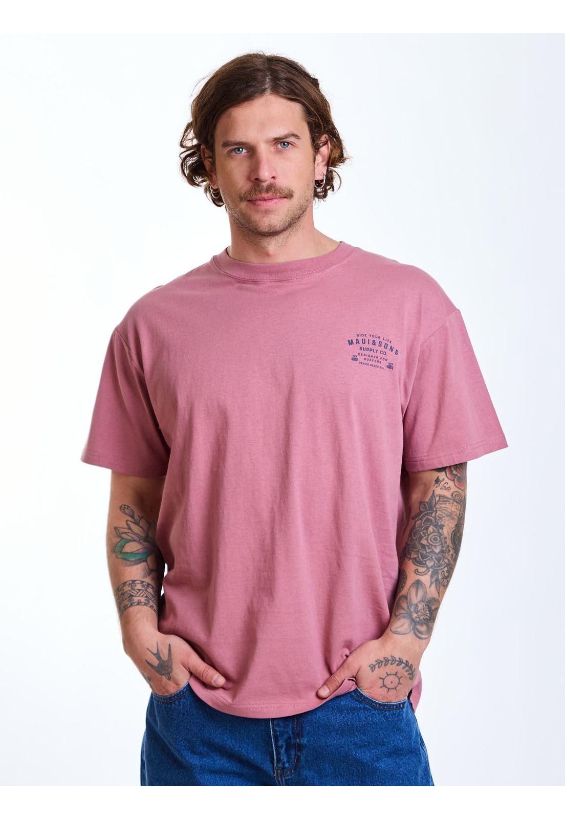Polera MC Oversize Sunset Rosado Hombre Maui and Sons-6