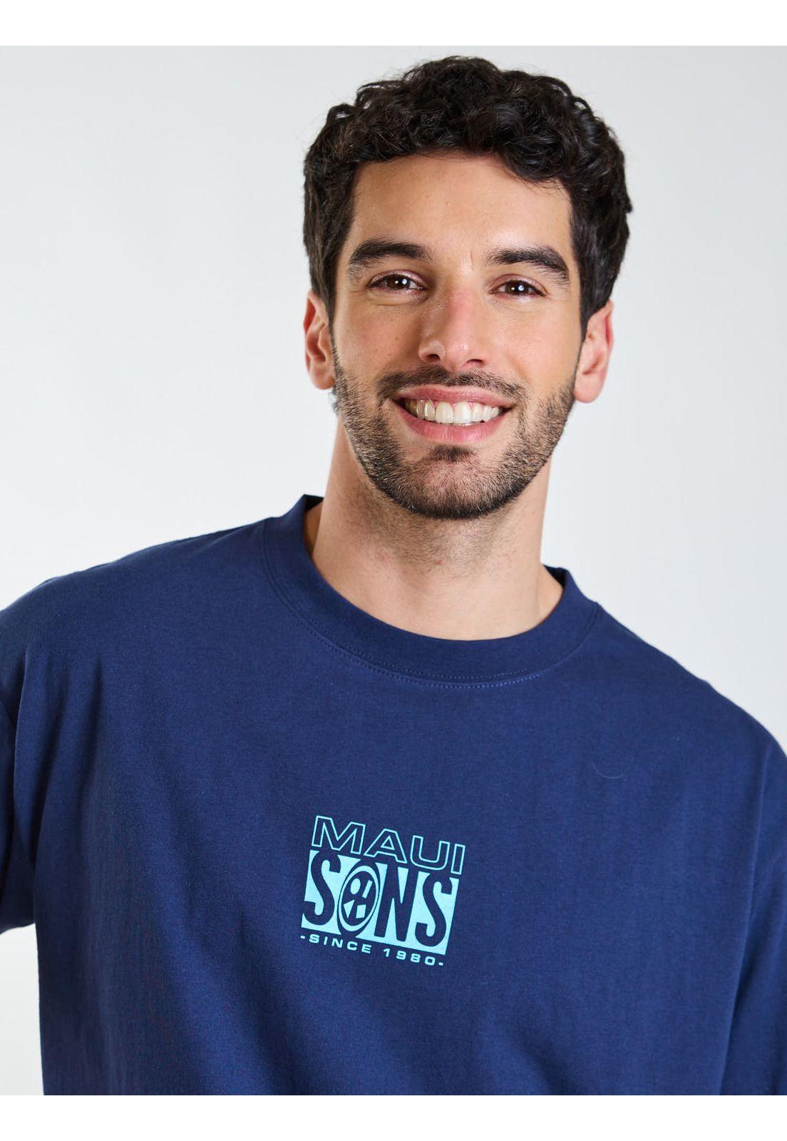 Polera MC Oversize Soul Azul Hombre Maui and Sons-3