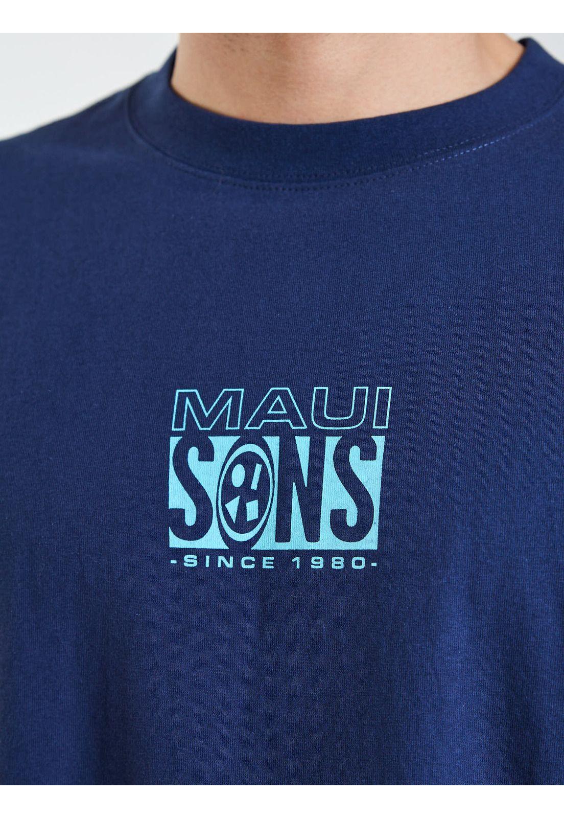 Polera MC Oversize Soul Azul Hombre Maui and Sons-4