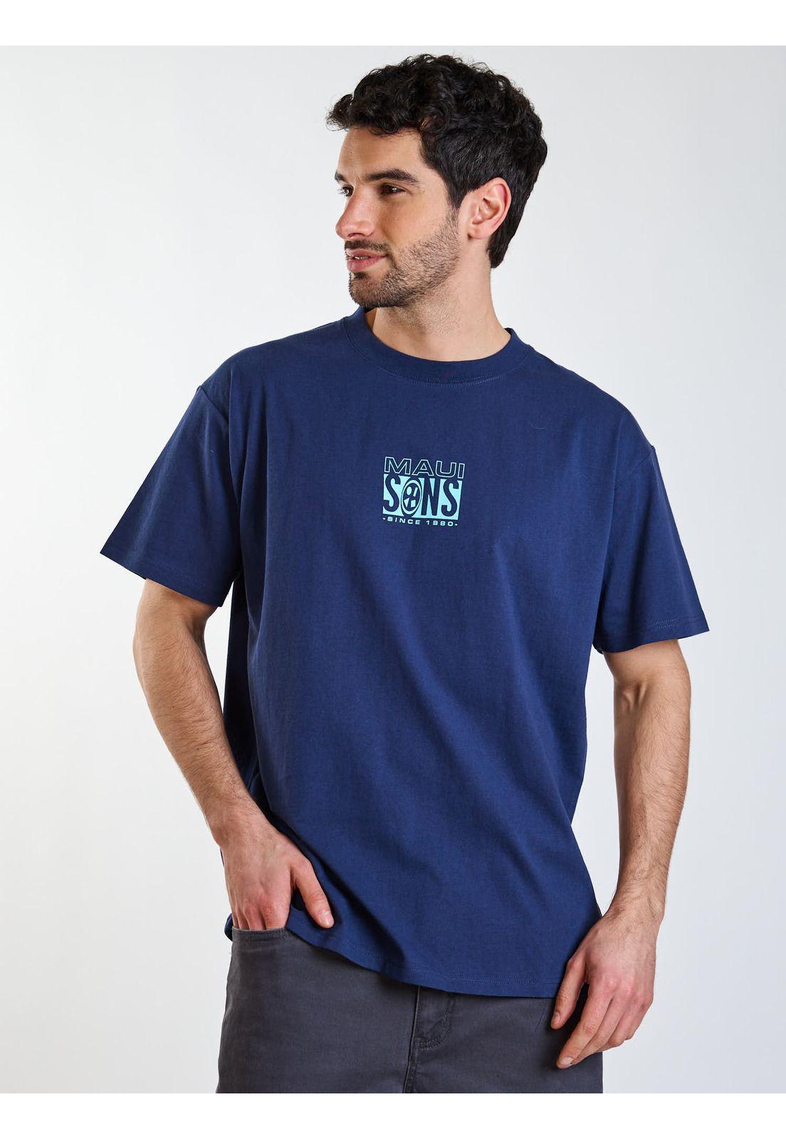 Polera MC Oversize Soul Azul Hombre Maui and Sons-5