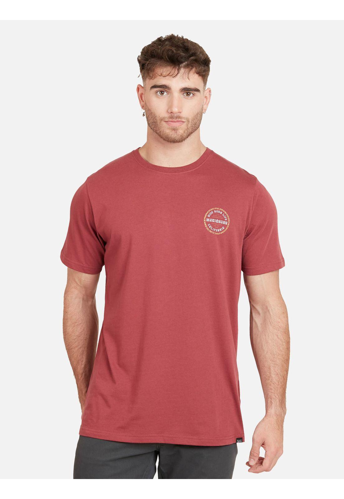 Polera THE REAL SURF CO. SS TEE Hombre Rojo Maui & Sons-0