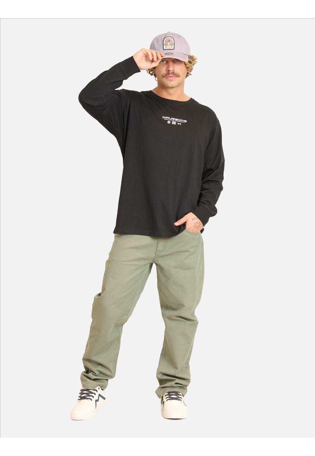 Polera ML Mopi Negro Hombre Maui And Sons-3