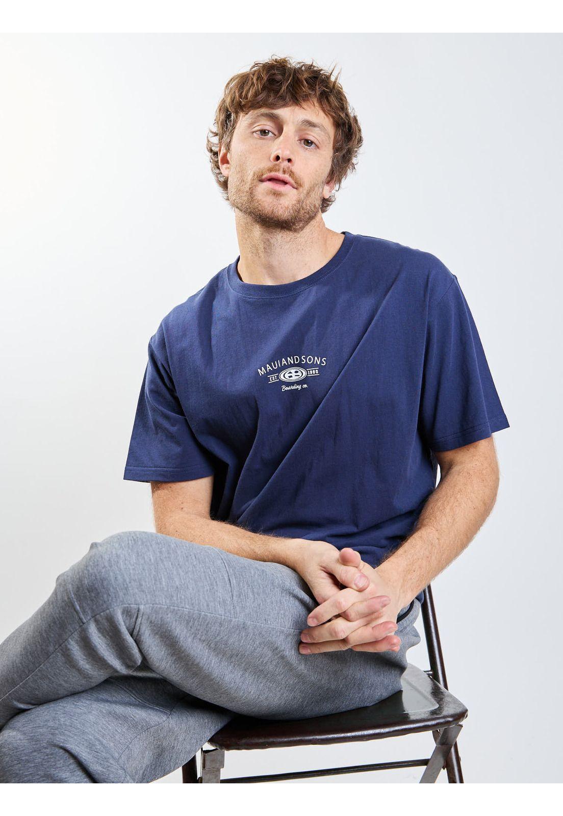 Polera MC Lil Oval Azul Hombre Maui And Sons-8