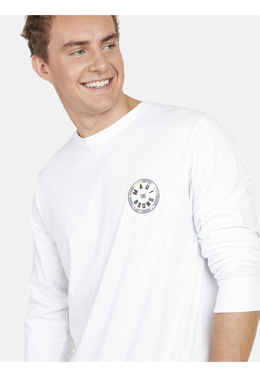 Polera HAWAIIAN SHIELD Hombre Blanco Maui and Sons-2