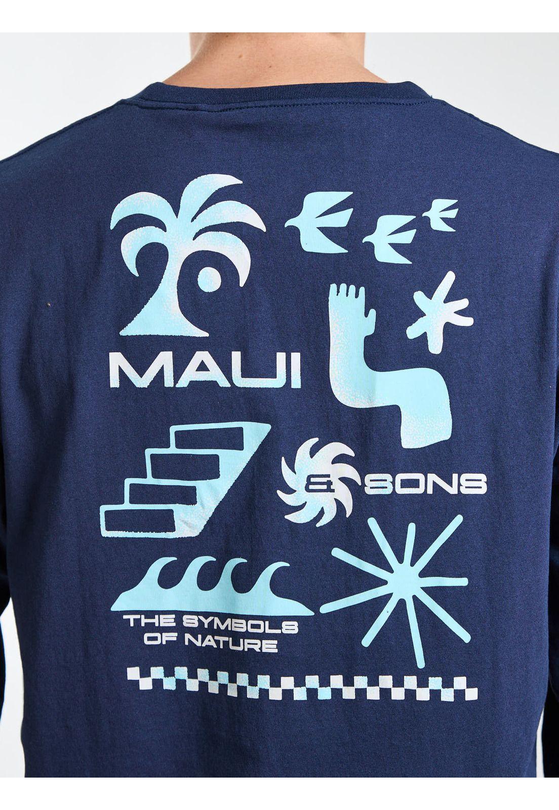 Polera ML Sun Azul Hombre Maui and Sons-3