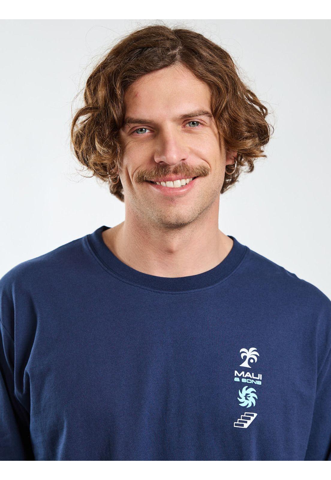 Polera ML Sun Azul Hombre Maui and Sons-4