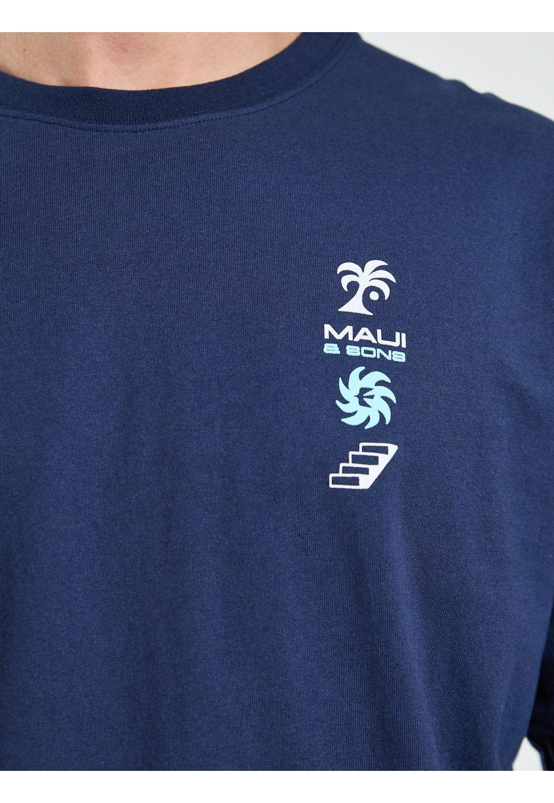 Polera ML Sun Azul Hombre Maui and Sons-5