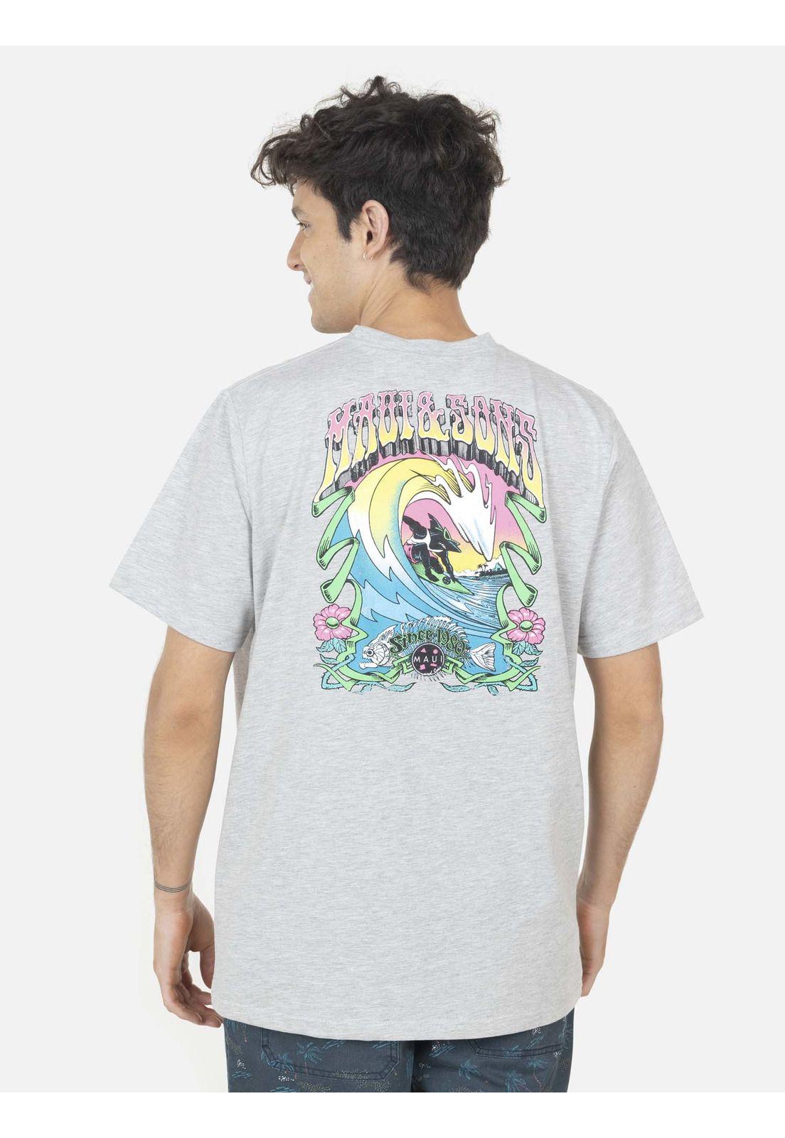 Polera Sharkman surf S/S Tee Hombre Gris 5P401-MV22 Maui And Sons-1