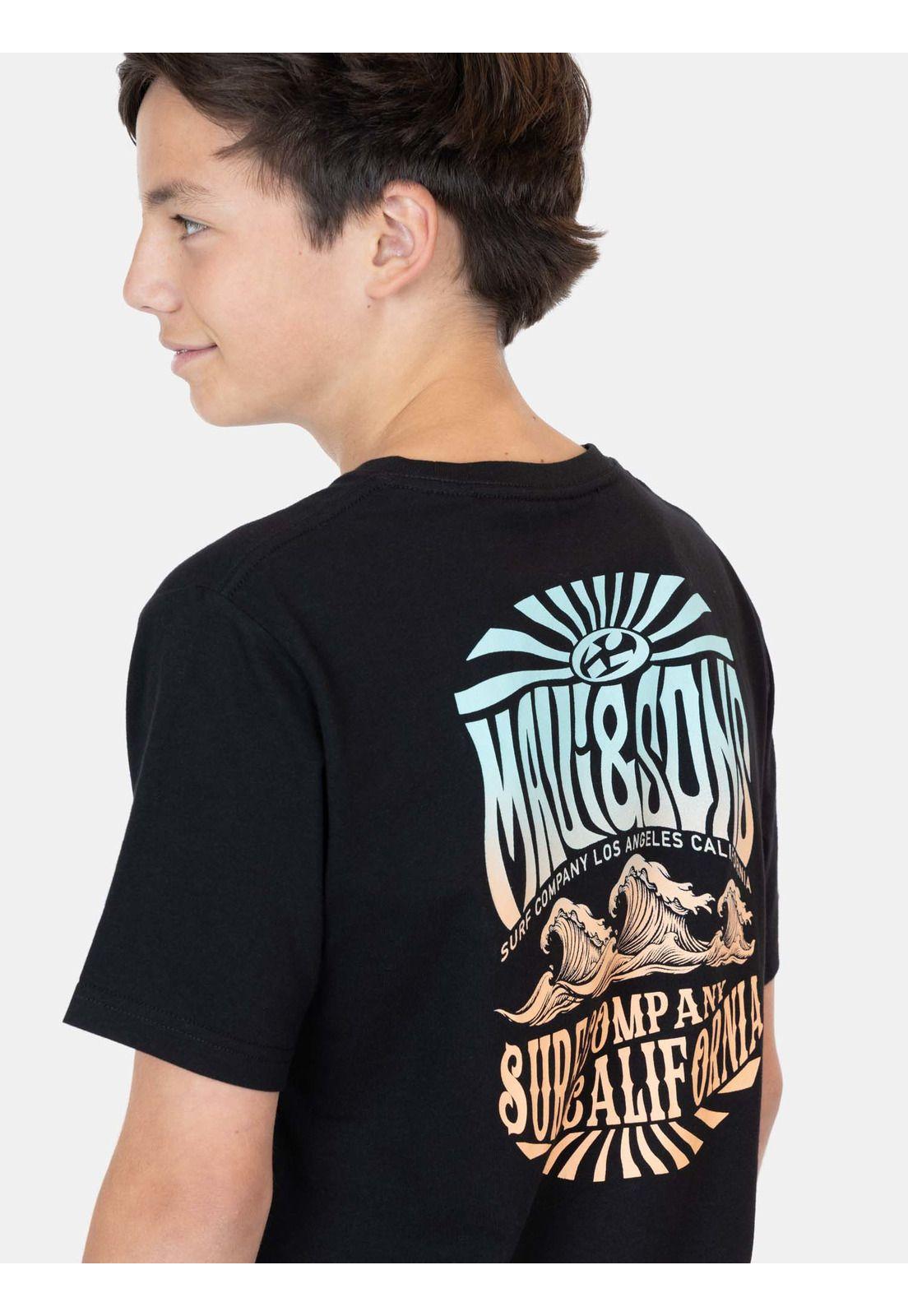 Polera MC BoardSkin Negro Infantil Maui And Sons-2