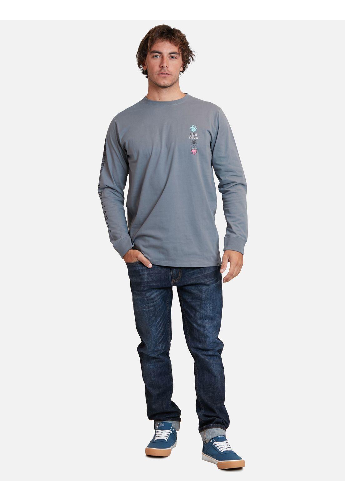Polera skull punk tees Gris Oscuro Hombre Maui And Sons-3